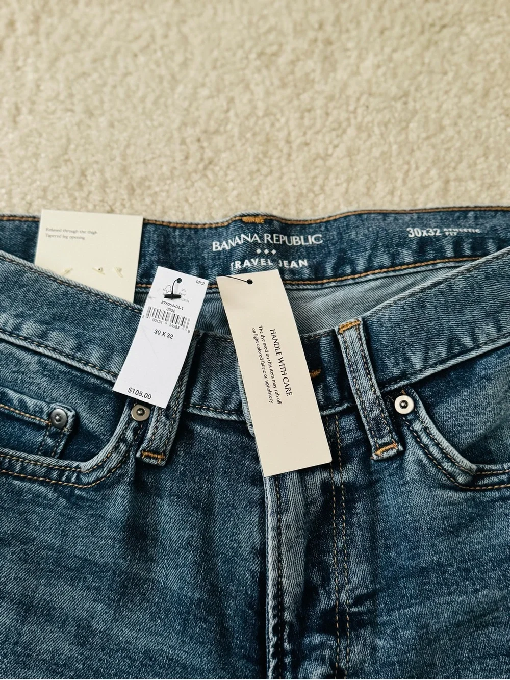 Banana Republic Travel Jean Bundle Men’s Black & Medium Wash Blue Denim